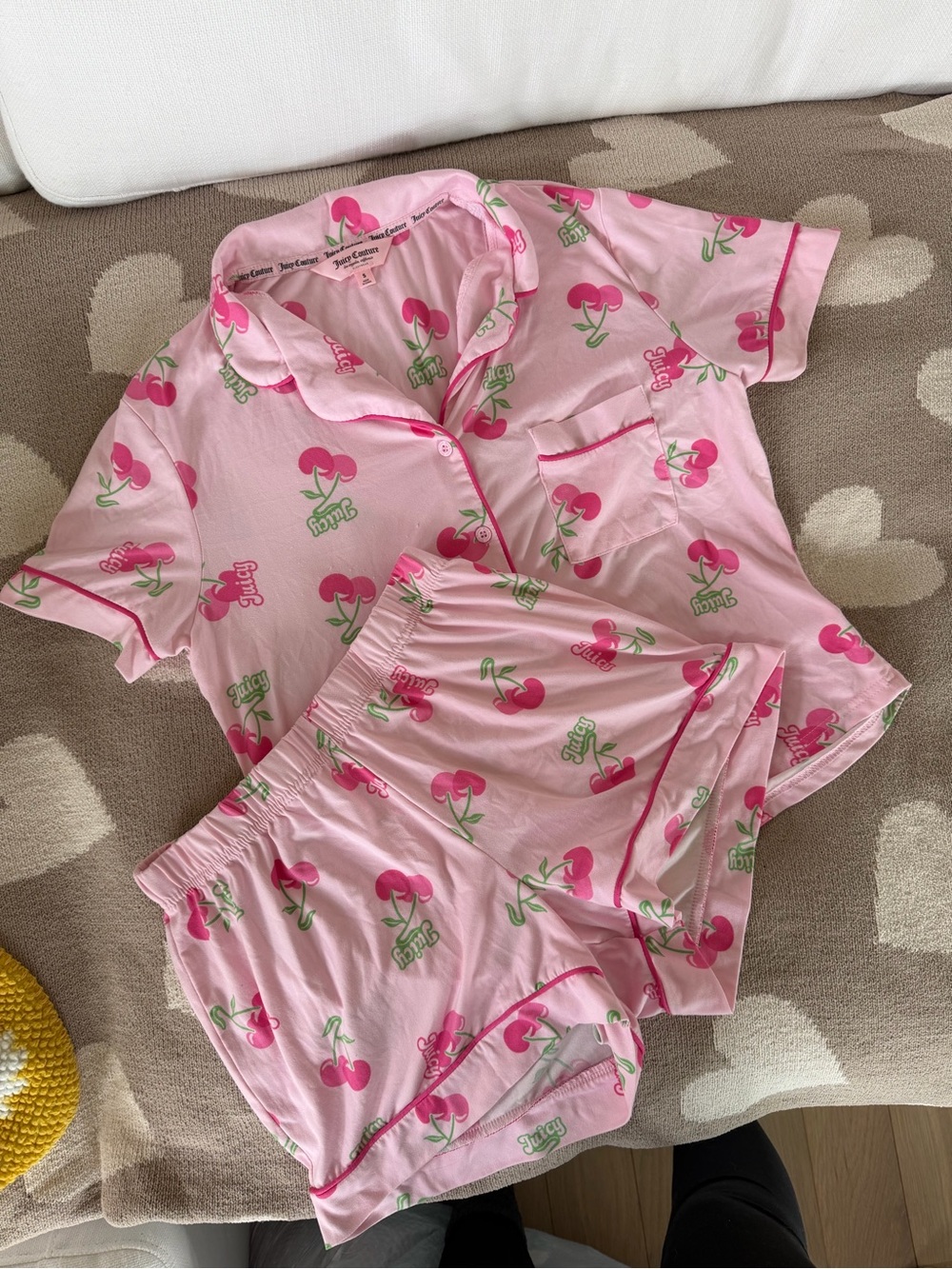 Juicy Couture Pink Cherry-Print Pajama Set